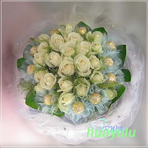 花語錄花坊 Ha100 柔情蜜意 白玫瑰金莎花束 產品詳情 花語錄